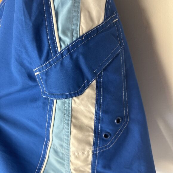 Ocean Pacific Men's Cargo Swim Trunks XL Blues & White Board Shorts Surf - Picture 3 of 7